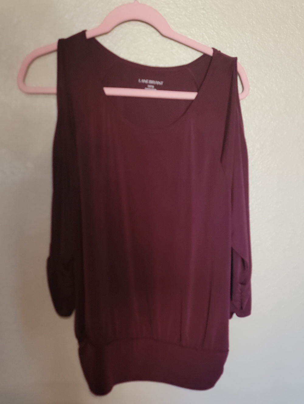 Lane Bryant Plum Cold-Shoulder Tunic